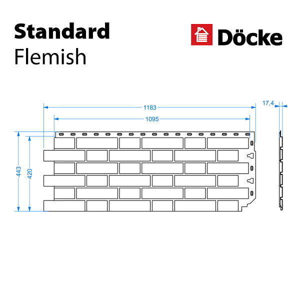 Панель Docke СТАНДАРТ ФЛЕМИШ 1183x443мм 0.46м2 Красный фото 2